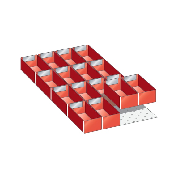 LISTA betét-doboz készlet, 18x36E (SzéxMéxHMa) 306x612x100 mm, 16 darab - Betét-doboz készlet