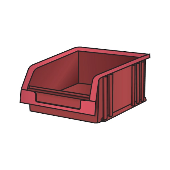 LISTA Conteneur de stockage pratique (lxPxH) 101x90x50 mm taille 2 rouge - Conteneur de stockage ouvert à l'avant