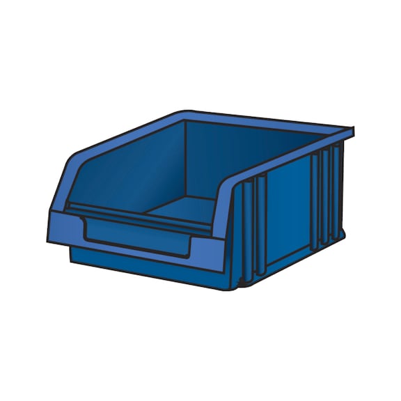 LISTA Conteneur de stockage pratique (lxPxH) 101x90x50 mm taille 2 bleu - Conteneur de stockage ouvert à l'avant