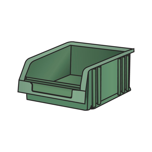 LISTA Conteneur de stockage pratique (lxPxH) 101x90x50 mm taille 2 vert - Conteneur de stockage ouvert à l'avant