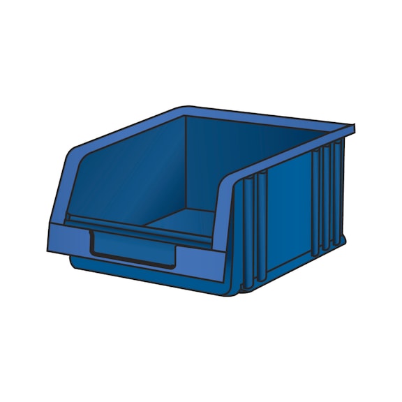 Contenedor de almacenamiento transp. LISTA (AxFxA) 103x164x75&nbsp;mm tamaño 3 azul - Contenedores de almacenamiento con frontal abierto