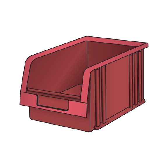 LISTA Temiz depolama konteyneri (GxDxY) boyut 4 149x231x125&nbsp;mm kırmızı - Ön kısmı açık depolama konteyneri