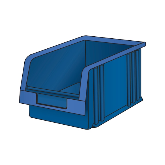 LISTA Conteneur de stockage pratique (lxPxH) 149x231x125mm taille 4 bleu - Conteneur de stockage ouvert à l'avant