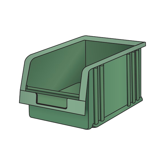 LISTA Conteneur de stockage pratique (lxPxH) 149x231x125mm taille 4 vert - Conteneur de stockage ouvert à l'avant