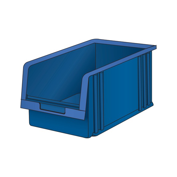 LISTA Conteneur de stockage pratique (lxPxH) 210x329x150mm taille 5Z bleu - Conteneur de stockage ouvert à l'avant