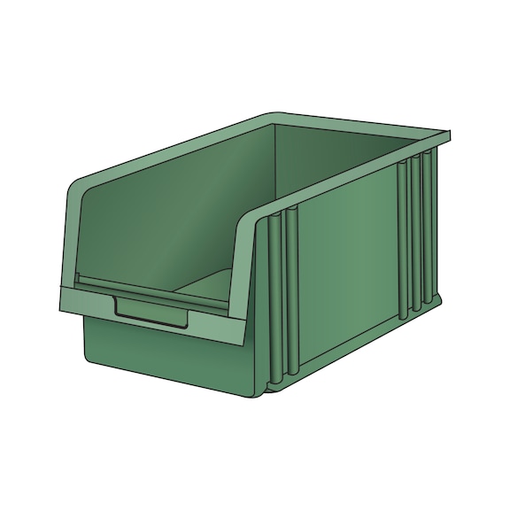 LISTA Temiz depolama konteyneri (GxDxY) boyut 5Z 210x329x150&nbsp;mm yeşil - Ön kısmı açık depolama konteyneri