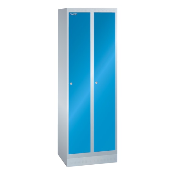 LISTA armoire avec serrure 600 x 500 x 1800 mm 2 compartiments R7035/R5012 - Casier