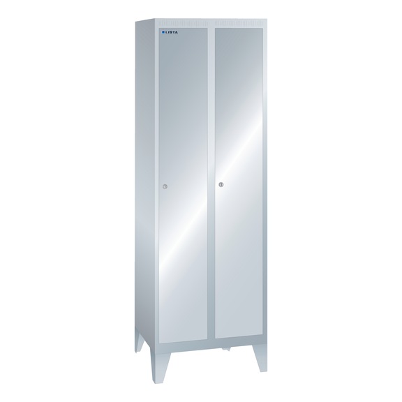 LISTA wardrobe with cabinet lock 600x500x1850&nbsp;mm 2 compartments R7035 - Locker