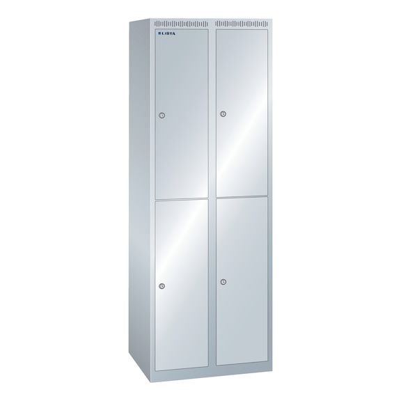 LISTA armoire avec serrure 600 x 500 x 1700 mm 2 x 2 compartiments R7035 - Casier