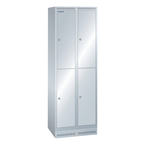 LISTA armoire avec serrure 600 x 500 x 1800 mm 2 x 2 compartiments R7035 - Casier