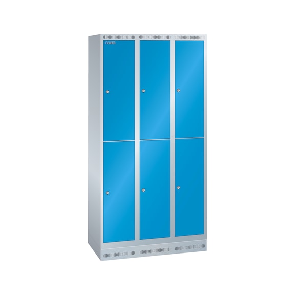 LISTA armoire avec serrure 900 x 500 x 1800 mm 3 x 2 compart. R7035/R5012 - Casier