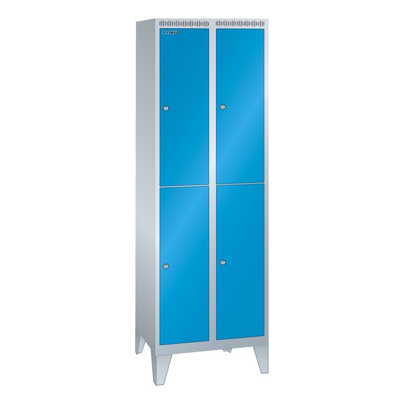 LISTA armoire, lisse 600 x 500 x 1850 mm 2 x 2 compartiments R7035/R5012 - Casier
