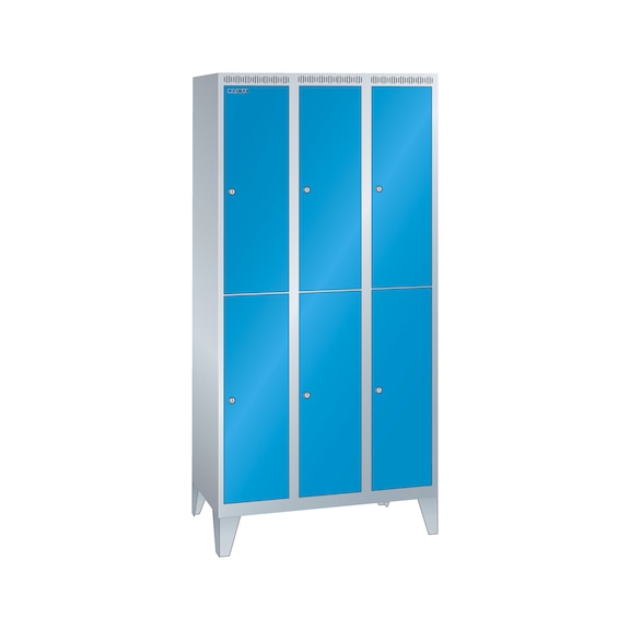 LISTA armoire, lisse 900 x 500 x 1850 mm 3 x 2 compartiments R7035/R5012 - Casier
