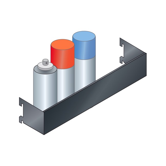 Soporte para aerosol LISTA 380 x 74 x 70 mm (AnxFxAl) - Placa de montaje de la toma de corriente