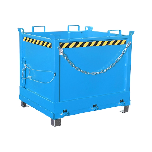 Flap bottom container FB 1000 LxWxH 1040x1245x1145 mm RAL 5012 - Flap bottom container