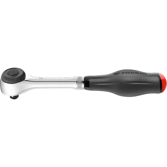 Reversible ratchet with washer switchover and 360° turning handle, 235&nbsp;mm