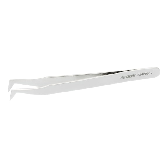 ATORN tweezers non-magnetic 120&nbsp;mm angled fine tips - Precision electronics tweezers with fine tip shapes