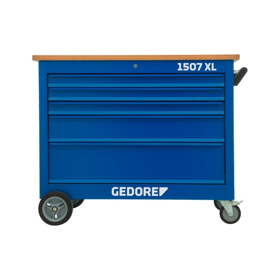 GEDORE Stół warsztatowy na kółkach, model 1507 XL, 5 szuflad - Stół warsztatowy na kółkach, model 1507 XL