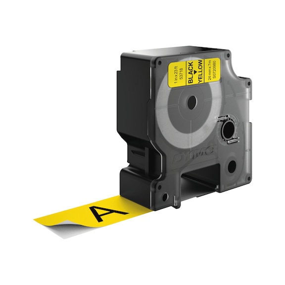 Štítkovací páska DYMO, 24 mm x 7&nbsp;m, černá na žluté - Štítkovací pásky D&nbsp;1
