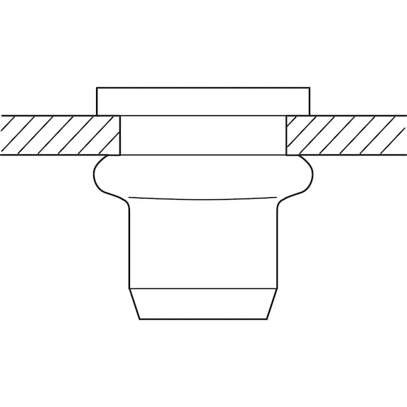 GESIPA alüminyum pop perçin somunları, M 4 x 13 mm, 500'lü paket - Pop perçin somunları (tek perçin somunları), düz yuvarlak başlı