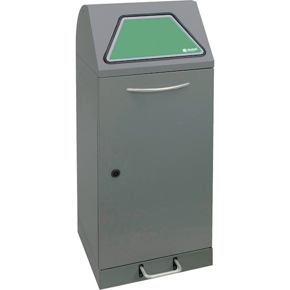 Waste separ. mod Vario75, grey alu inner cntnr, 1000x400x380&nbsp;mm, foot-operated - foot-operated recyclable materials collector