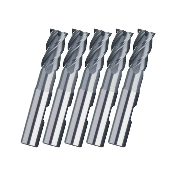 Solid carbide HPC end mill STAINLESS STEEL in set of 5