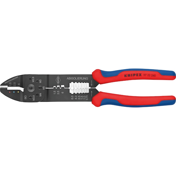 Crimping tool 0.5–6&nbsp;mm² for insulated and uninsulated open plug-in connectors