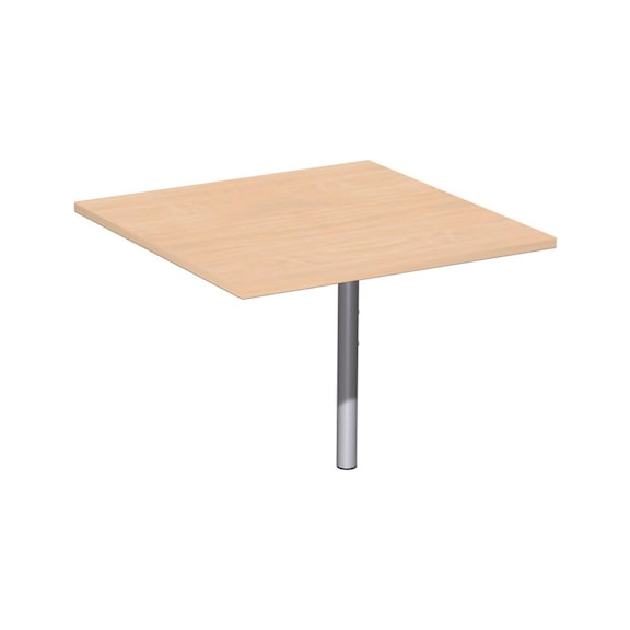 Linking top C foot Flex 800x800 square in beech/silver - Linking top C foot Flex, square