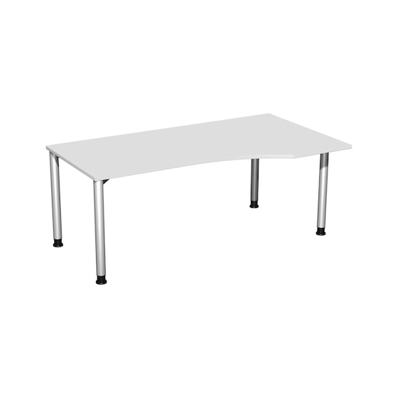 PC desk 4 foot Flex 1800x1000 HA right light grey/silver - Desk 4 feet flex, PC shape right