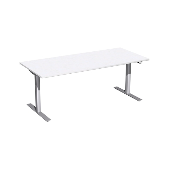Schreibtisch höhenstellbar, elektrisch Flex 1800x800 Weiß/Silber - Schreibtisch höhenverstellbar, elektrisch