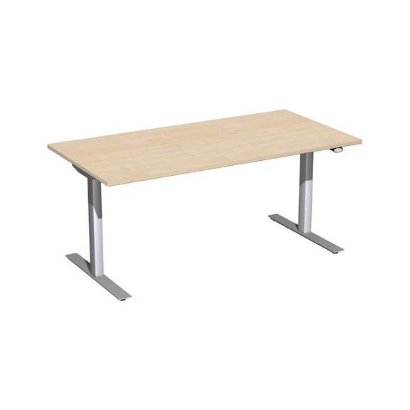 Electrical height-adjustable desk, Flex 1600x800 maple/silver - Desk height-adjustable, electrical