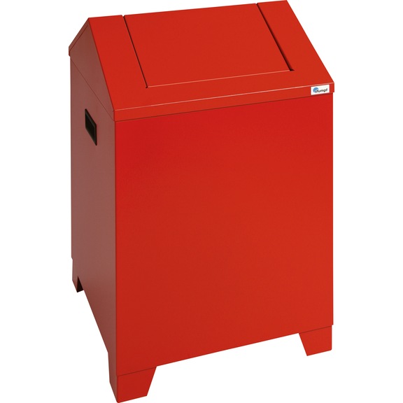 垃圾筒，用于清洁绒，浅火红色，容量73 升，尺寸680x400x400mm - 清洁棉的钢制收集容器，阻燃