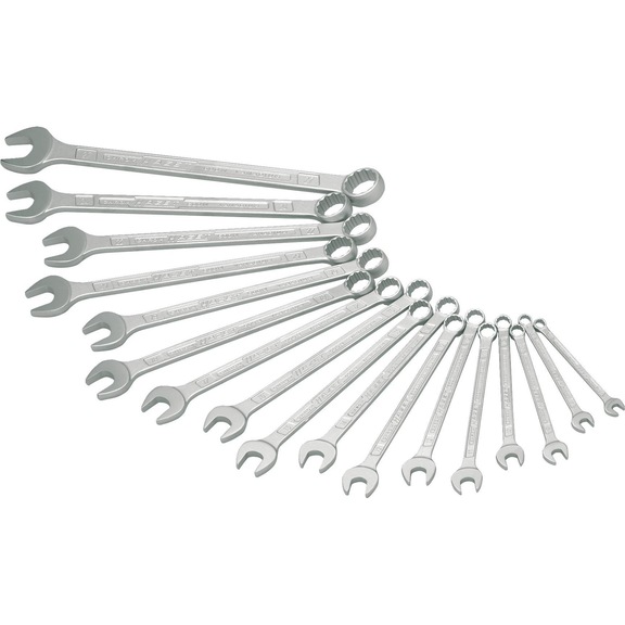 HAZET steek/ringsleutel set, 17 stuks, 7-27 mm, DIN 3113 A - Steek/ringsleutelset, 17- tot 30-delig