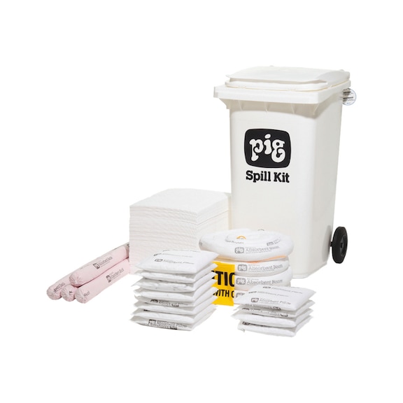 PIG oil-only KITE402 vészhelyzeti készlet, max. 181 liter folyadékhoz - Olajszelektív vészhelyzeti készlet tartályokhoz - max. 181 liter folyadék elfolyáshoz