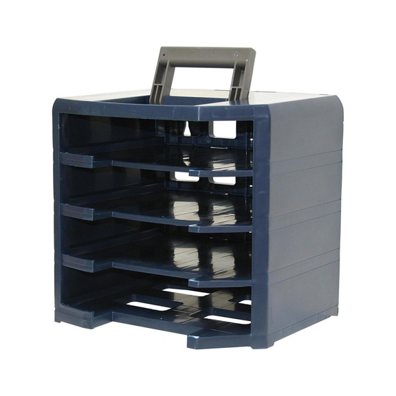 RAACO mobil doboz, üres, HxSzéxM 347 x 305 x 324 mm, kék/szürke, 4 vál.dobozhoz - Mobil doboz, üres
