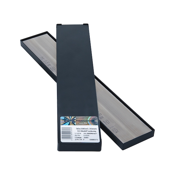 H+S 支持板材分类0.03-1.00&nbsp;毫米，23 件，尺寸 50 x 300&nbsp;毫米，C 钢 - 设计精密的参考板材