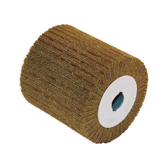 Rodillo ATORN, laminillas de vellón/tejido, 115x100x19 mm, grano 120, amarillo - Rodillo de laminillas de vellón/tejido abrasivo