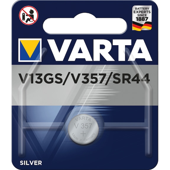 VARTA 纽扣电池，吸塑包装 1 个 1.55&nbsp;V 180&nbsp;mAh V 型 13GS/V 357 - 纽扣电池 V 13 GS/V357/SR 44