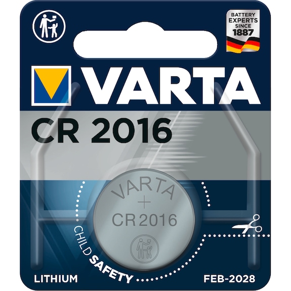 VARTA CR 2016 gombelem, 1 db-os bliszter, 3 V, 90 mAh - CR2016 button cell