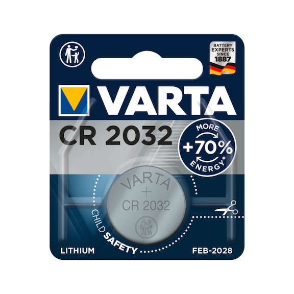 VARTA Knopfzelle Typ CR 2032 Blister mit 1 Stück 3 V 230 mAH - Knopfzelle CR2032