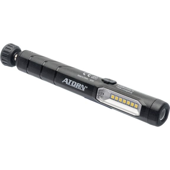 Lámpara de inspección ATORN LED con función UV, batería recargable y USB - Lámpara de inspección LED con rótula magnética en la base de la lámpara