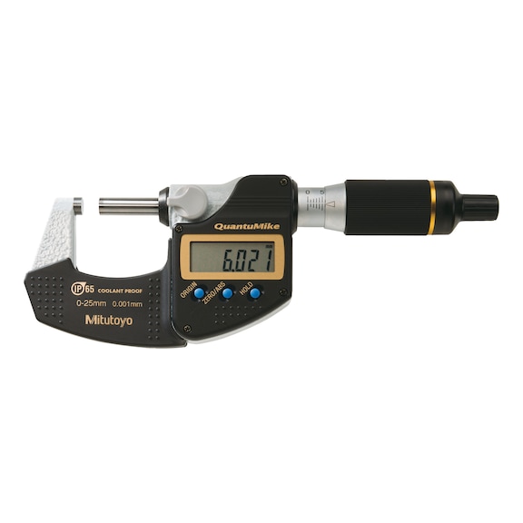 Micromètre extérieur numérique MITUTOYO QuantuMike plage de mesure 0-25&nbsp;mm - Micromètre électronique extérieur
