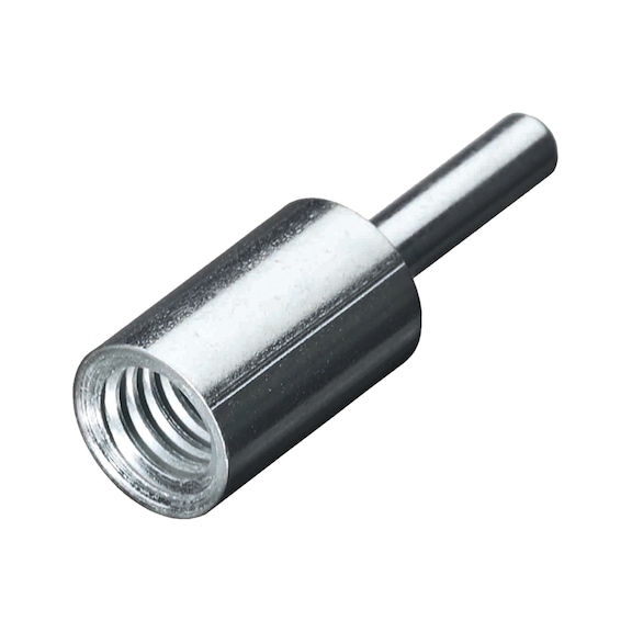 Adaptateur fileté ATORN brosses tuyau, 50 mm, tige 6 mm et filetage W 1/2 pouce - Adaptateur fileté avec tige de 6 mm, pour brosses à tuyau