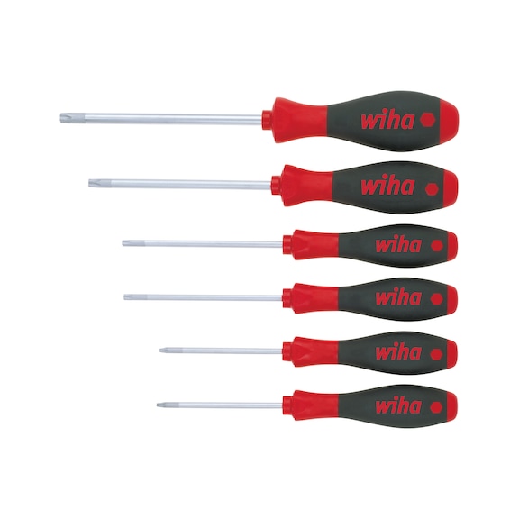 WIHA TX screwdriver set, 6 pieces, TX10–TX40, MagicSpring, SoftFinish - TX screwdriver set, 6 pieces