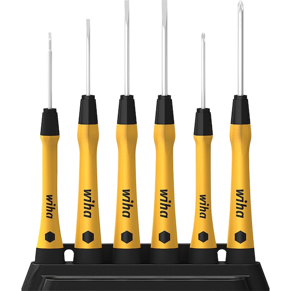 WIHA slotted and recessed head screwdrivers, 6 pieces, ESD - Slotted and Phillips PH screwdriver set ESD, 6 pieces