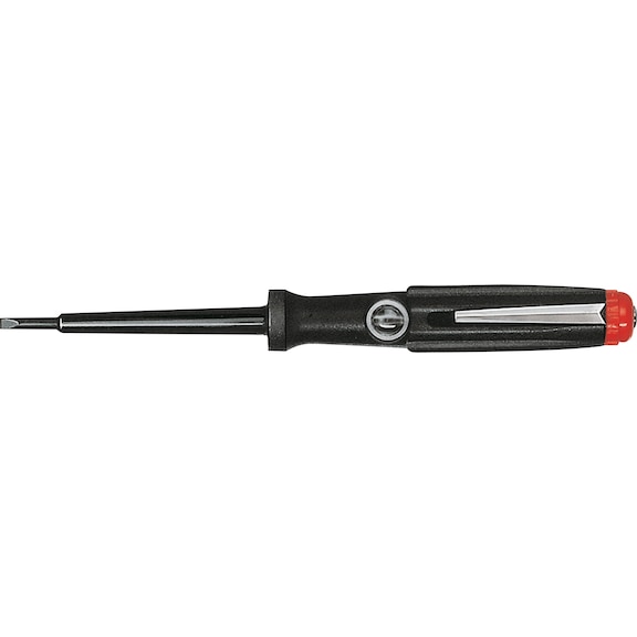 Voltage tester screwdriver with black handle