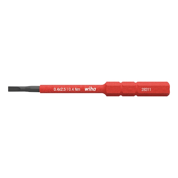 WIHA VDE 一字刀头 6.5 x 1.2 mm，用于 6 mm 夹持器 - 刀片用于凹槽螺钉