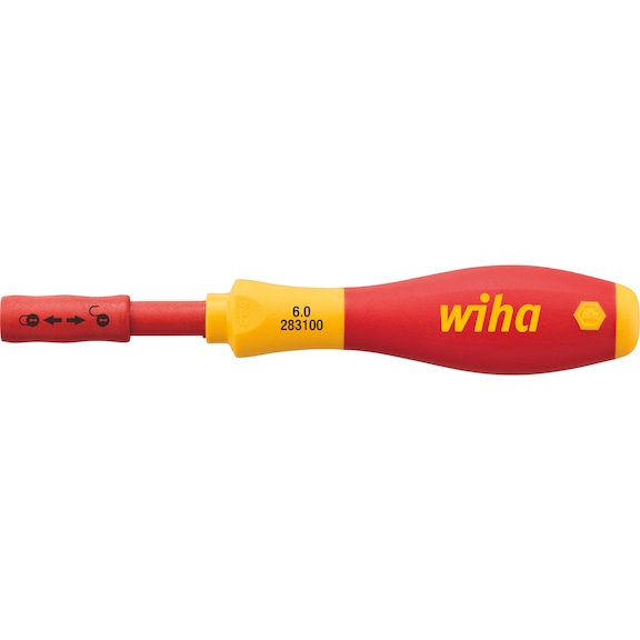 WIHA VDE 手持式夹持器，用于 6 mm可换式螺丝刀头，带 ClicFix 夹持器 - VDE 可换式螺丝刀头系统夹持器
