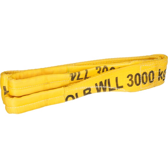 Patte levage HK, cap. charge 3 t, longueur boucle 400 mm, jaune, long. 1 000 mm - Patte de levage avec boucles renforcées