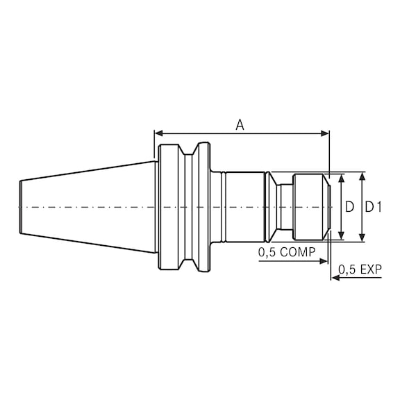 Roscador sincrónico BT con cono de amarre de acuerdo con ISO 7388-2 - 3